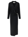 Women's Black Marabou Midi Dress