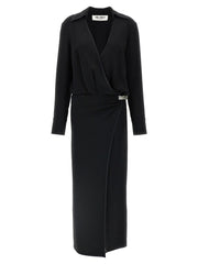 Women's Black Marabou Midi Dress