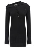 Women's Black Virgin Wool Short Dress