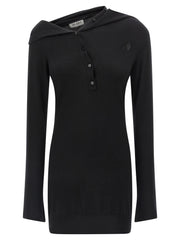 Women's Black Virgin Wool Short Dress