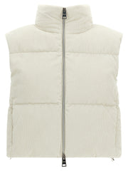 Women's White Viscose Sleeveless Jacket Clothing