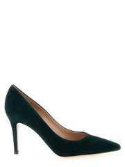 Women's Pump Green Suede Leather