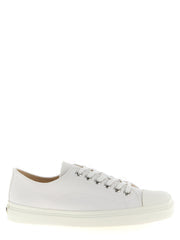Men's White Cotton Low Top Sneakers