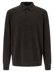 Men's Brown Wool Polo Shirt