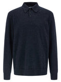 Men's Blue Wool Polo Shirt
