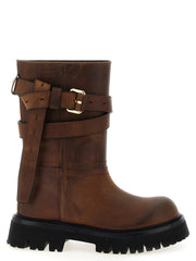 Women's Brown Velvet Leather Over The Knee Shoe