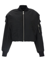 Women's Black Polyethylene Bomber Clothing