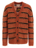 Men's Orange Fabric Cardigan Clothing