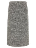 Women's Black Polyamide Midi Skirt