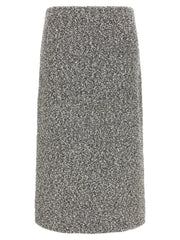 Women's Black Polyamide Midi Skirt