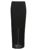 Women's Black Polyester Mini Skirt