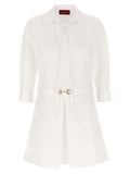 Women's White Cotton Short Dress