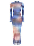 Women's Multicolor Polyamide Long Dress