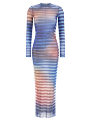 Women's Multicolor Polyamide Long Dress