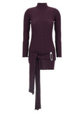 Women's Purple Wool Short Dress