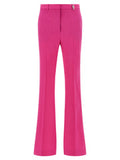 Women's Fuchsia Virgin Wool Flared Pants