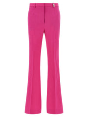 Women's Fuchsia Virgin Wool Flared Pants
