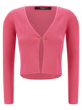 Women's Fuchsia Viscose Cardigan Clothing