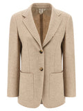 Women's Beige Alpaca Leather Blazer Clothing