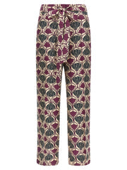 Women's Purple Silk Casual Pants