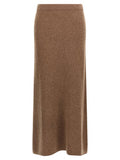 Women's Gray Cashmere Midi Skirt