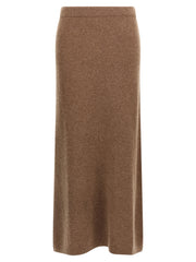 Women's Gray Cashmere Midi Skirt