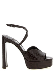 Women's Karli Sandal Brown Leather Polyester Heels