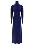 Women's Blue Cashmere Long Dress