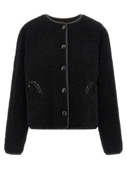 Women's Black Lamb Leather Shell Jacket Clothing