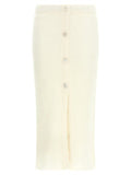 Women's White Other Fibres Midi Skirt