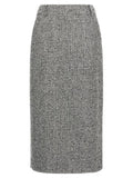 Women's Bicolor Wool Midi Skirt