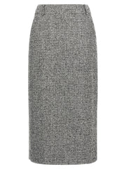Women's Bicolor Wool Midi Skirt