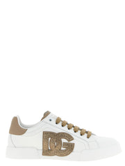 Women's Beige Calfskin Sneakers