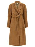 Women's Brown Wool Coat Clothing