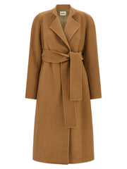 Women's Brown Wool Coat Clothing