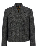 Women's Bicolor Elastane Blazer Clothing