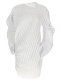 Women's White Polyester Casual Dress
