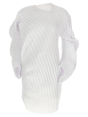 Women's White Polyester Casual Dress