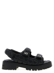 Women's Quilted Lamb Leather Sandals Black