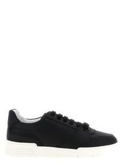 Men's Black Leather Low Top Sneakers