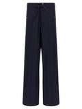Men's Blue Nylon Casual Pants