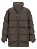 Men's Brown Nylon Full-Length Jacket Clothing