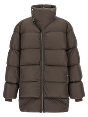 Men's Brown Nylon Full-Length Jacket Clothing