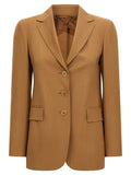 Women's Brown Virgin Wool Blazer Clothing
