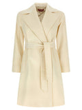 Women's White Virgin Wool Coat Clothing