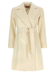 Women's White Virgin Wool Coat Clothing