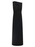 Women's Black Triacetate Long Dress