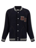 Men's Blue Virgin Wool Bomber Clothing
