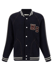 Men's Blue Virgin Wool Bomber Clothing