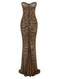Women's Bicolor Polyamide Long Dress